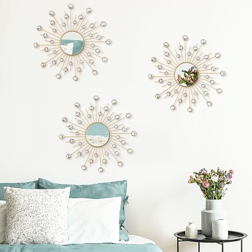 50% Off Uaussi 3-Pack Sunburst Wall Mirrors - Image 4