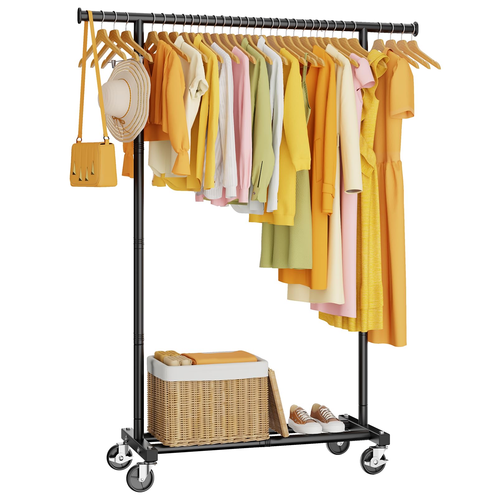 30% Off HYSEYY Rolling Clothes Rack, Portable Garment Rack - Image 1