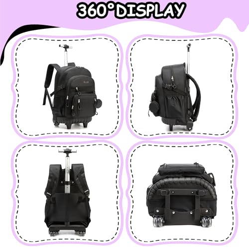 Rolling Backpack for Girls 8-12 with Lunch Box & Pencil Case - Image 4