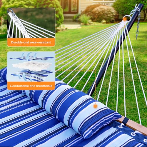 40% Off Double Hammock with Spreader Bar & Pillow - Image 4