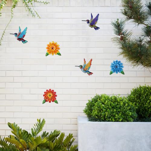 6% Off 3D Metal Hummingbird Flower Wall Art Decor - Image 4
