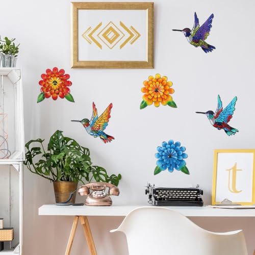6% Off 3D Metal Hummingbird Flower Wall Art Decor - Image 8