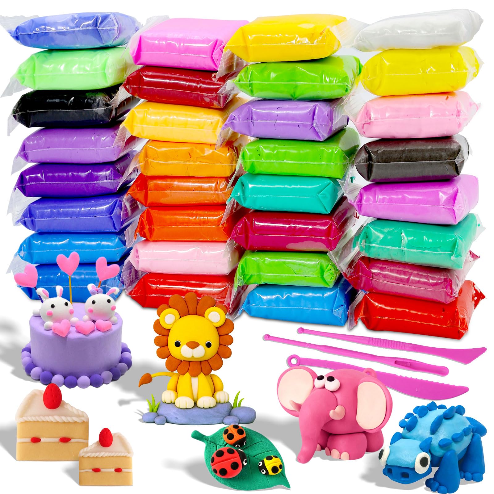 15% Off MuseLuxe 32-Color Air Dry Clay Kit for Kids