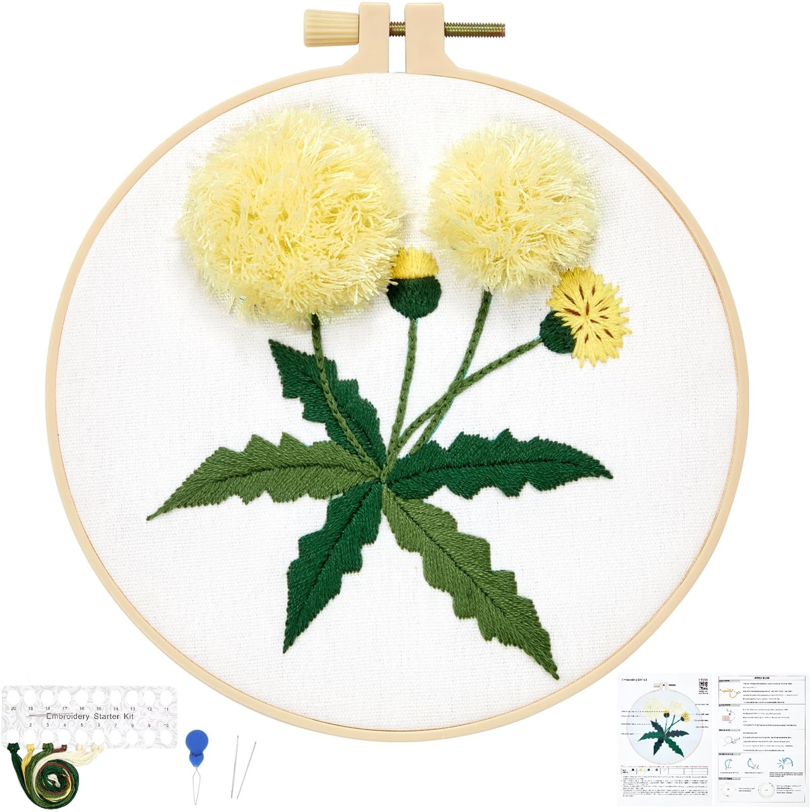 Save 50% on Dandelion Embroidery Kit for Beginners