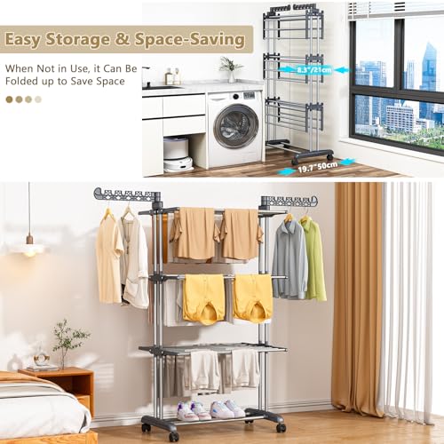 43% Off PurKeep Clothes Drying Rack with Wheels - Image 3