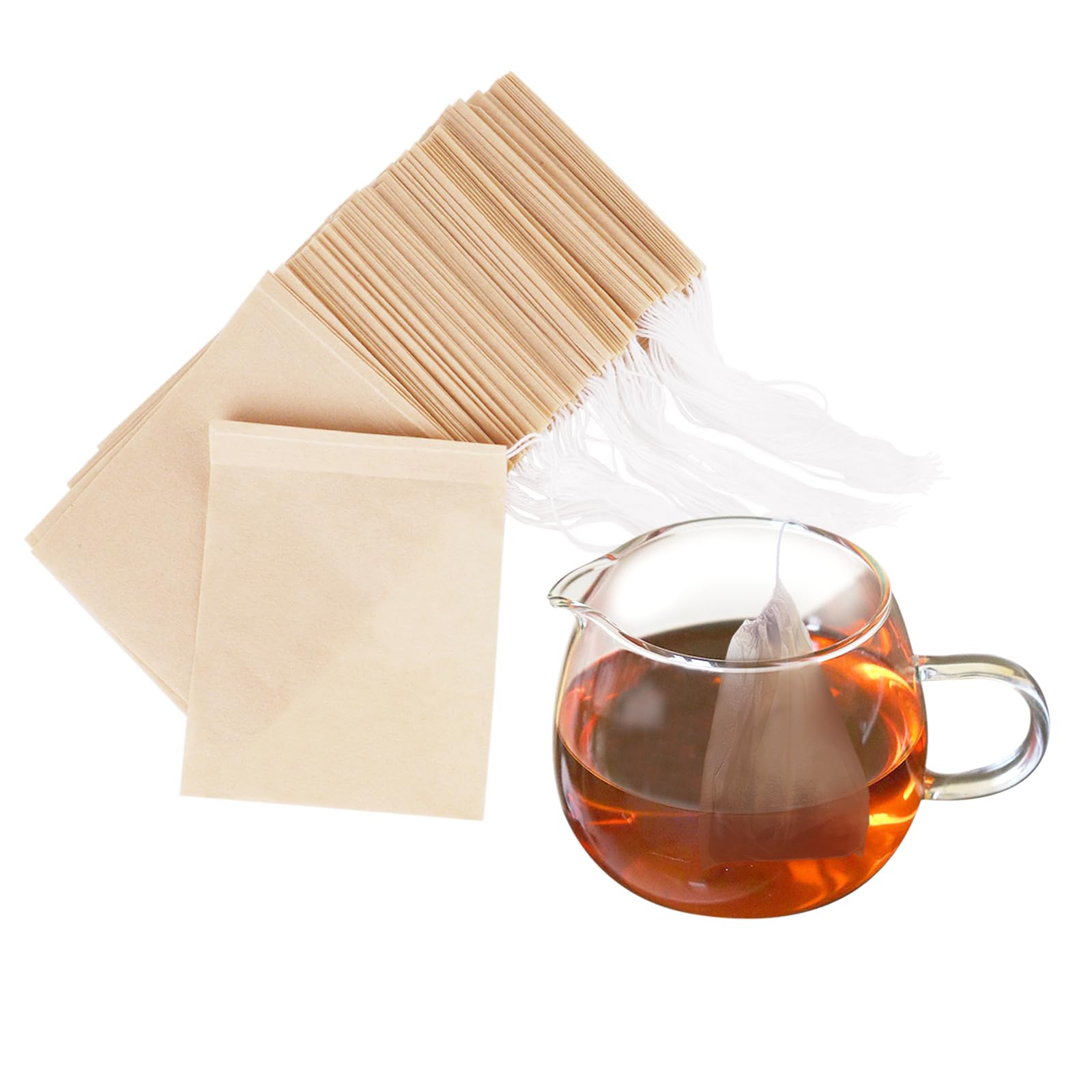 100 Pack Disposable Tea Strainer Bags - Wood Pulp Paper