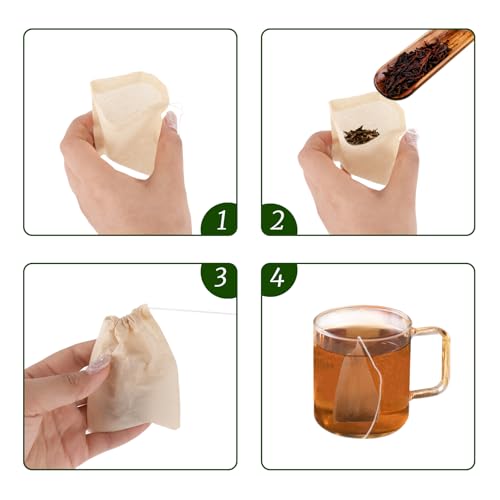 100 Pack Disposable Tea Strainer Bags - Wood Pulp Paper - Image 5