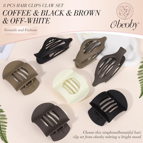43% Off Obeoby Flat Claw Clips for Women - 8 PCS Set - Image 5