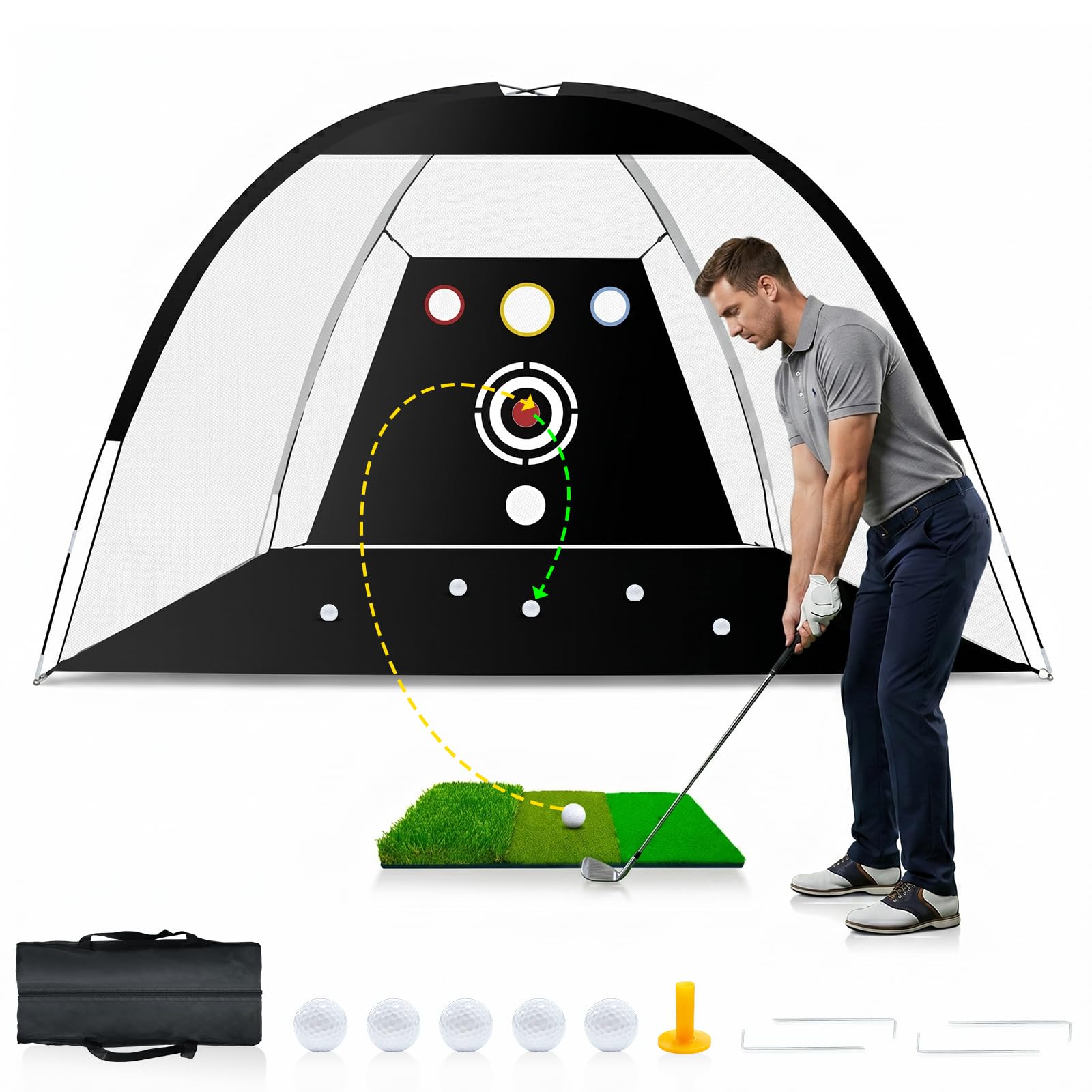 29% Off Dikutar 10x7ft Golf Practice Net with Mat & Balls