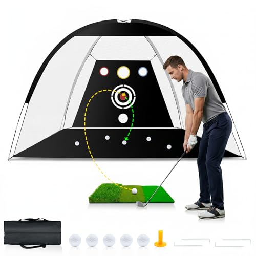 29% Off Dikutar 10x7ft Golf Practice Net with Mat & Balls - Image 2