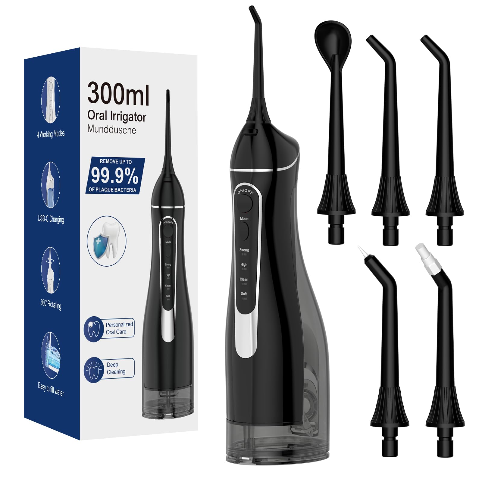 15% Off Cordless Water Flosser with 4 Modes & 4 Tips
