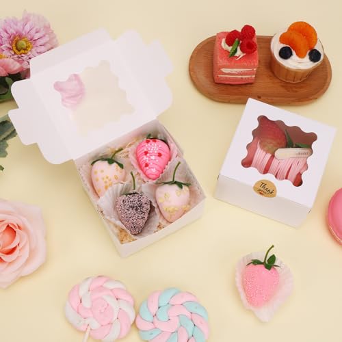 30% Off 24pcs White Cookie Boxes with Window & Stickers - Image 6