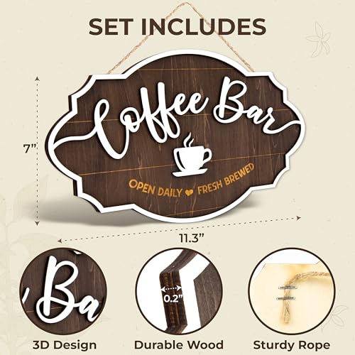 51% Off Woodamore Vintage Coffee Bar Sign For Wall - Image 3