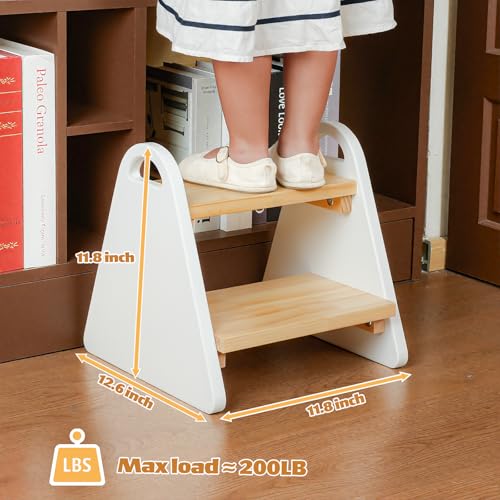 Best Value Wooden Toddler Step Stool with Handles - Image 3