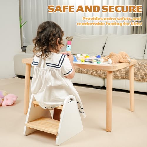Best Value Wooden Toddler Step Stool with Handles - Image 4