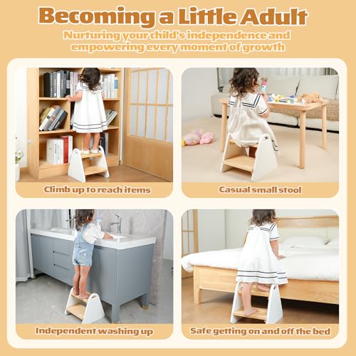 Best Value Wooden Toddler Step Stool with Handles - Image 5
