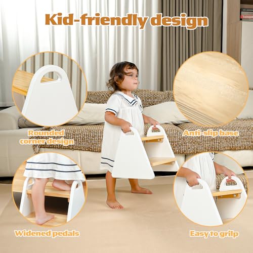 Best Value Wooden Toddler Step Stool with Handles - Image 6