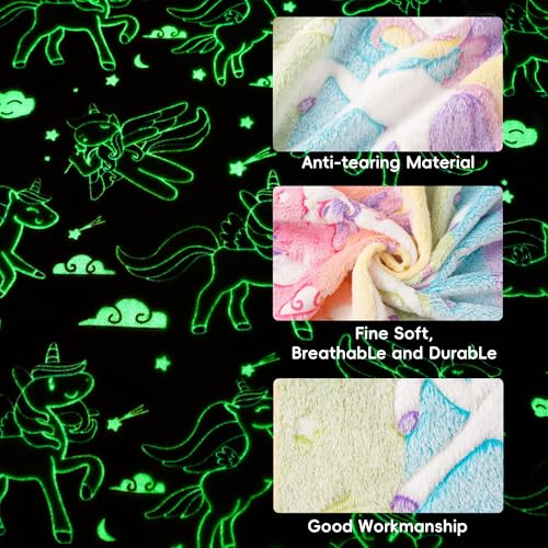 Glow-in-the-Dark Unicorn Blanket for Girls - Save 57% - Image 3