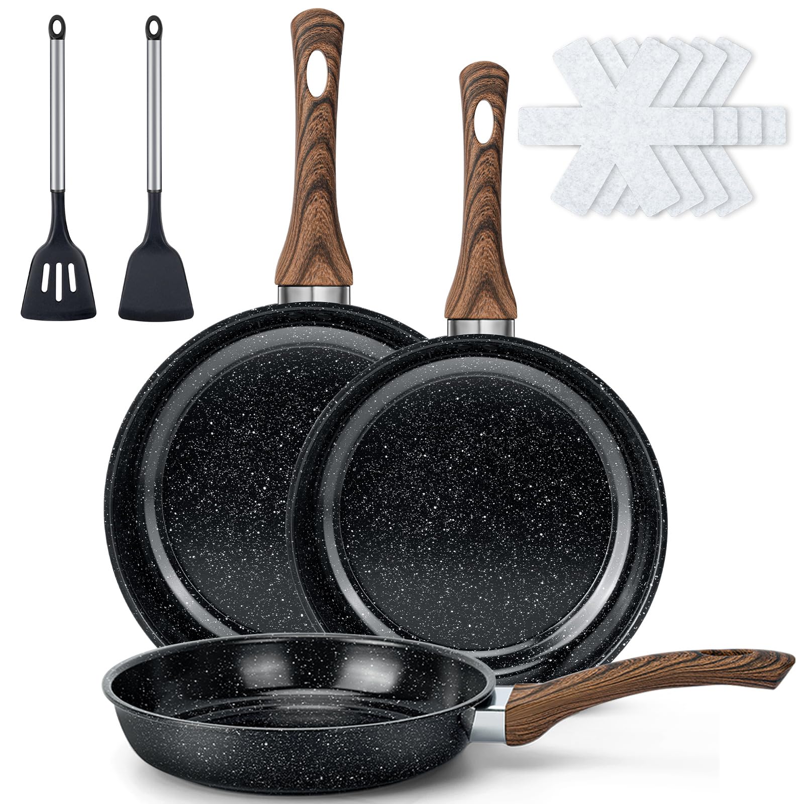 50% Off Frying Pan Set: 9-Piece Nonstick Skillets
