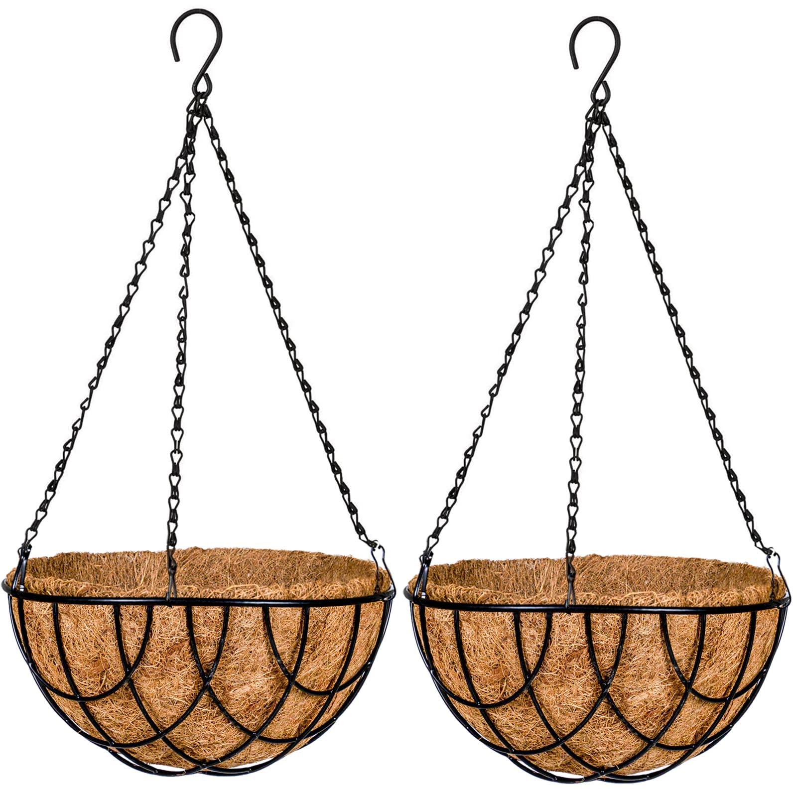 Kingbuy 12" Metal Hanging Planter Basket 2-Pack Deal