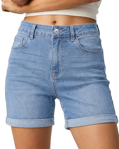 11% Off luvamia Women's High Waisted Cuffed Jean Shorts - Image 2
