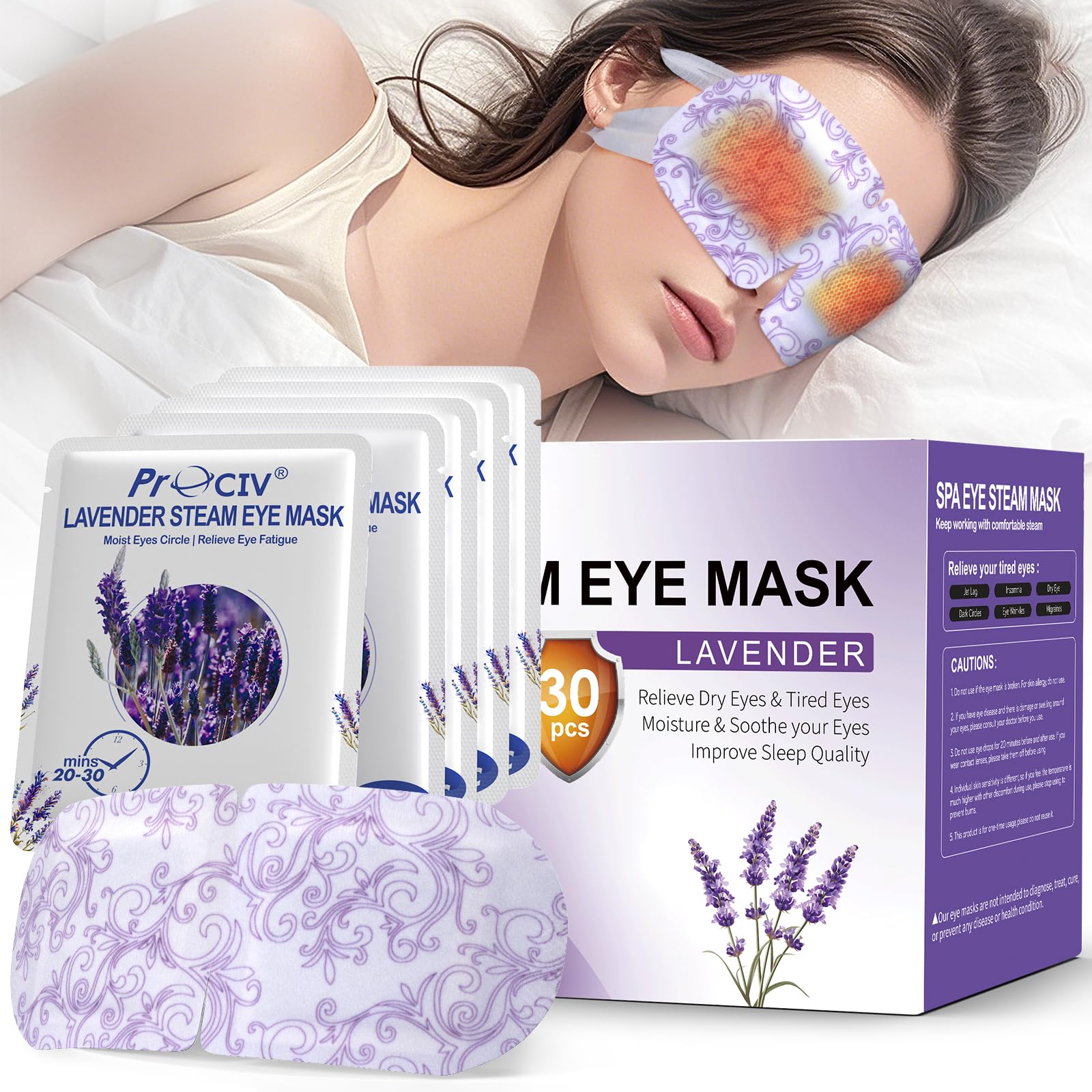 Save 50% on 30-Pack Lavender Steam Eye Masks with Code - Image 1