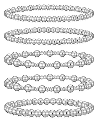 Beaded Gold Bracelet Set for Women - 5 Pcs, Under $10 - Image 2