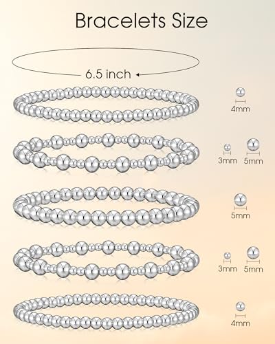 Beaded Gold Bracelet Set for Women - 5 Pcs, Under $10 - Image 6