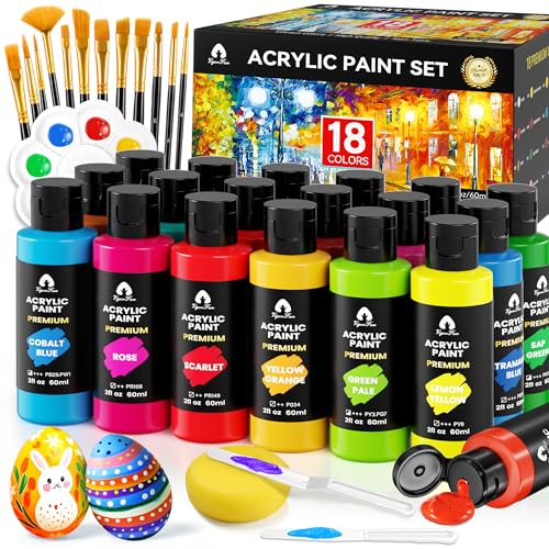 51% Off VigorFun 34-Piece Acrylic Paint Set with Brushes - Image 2