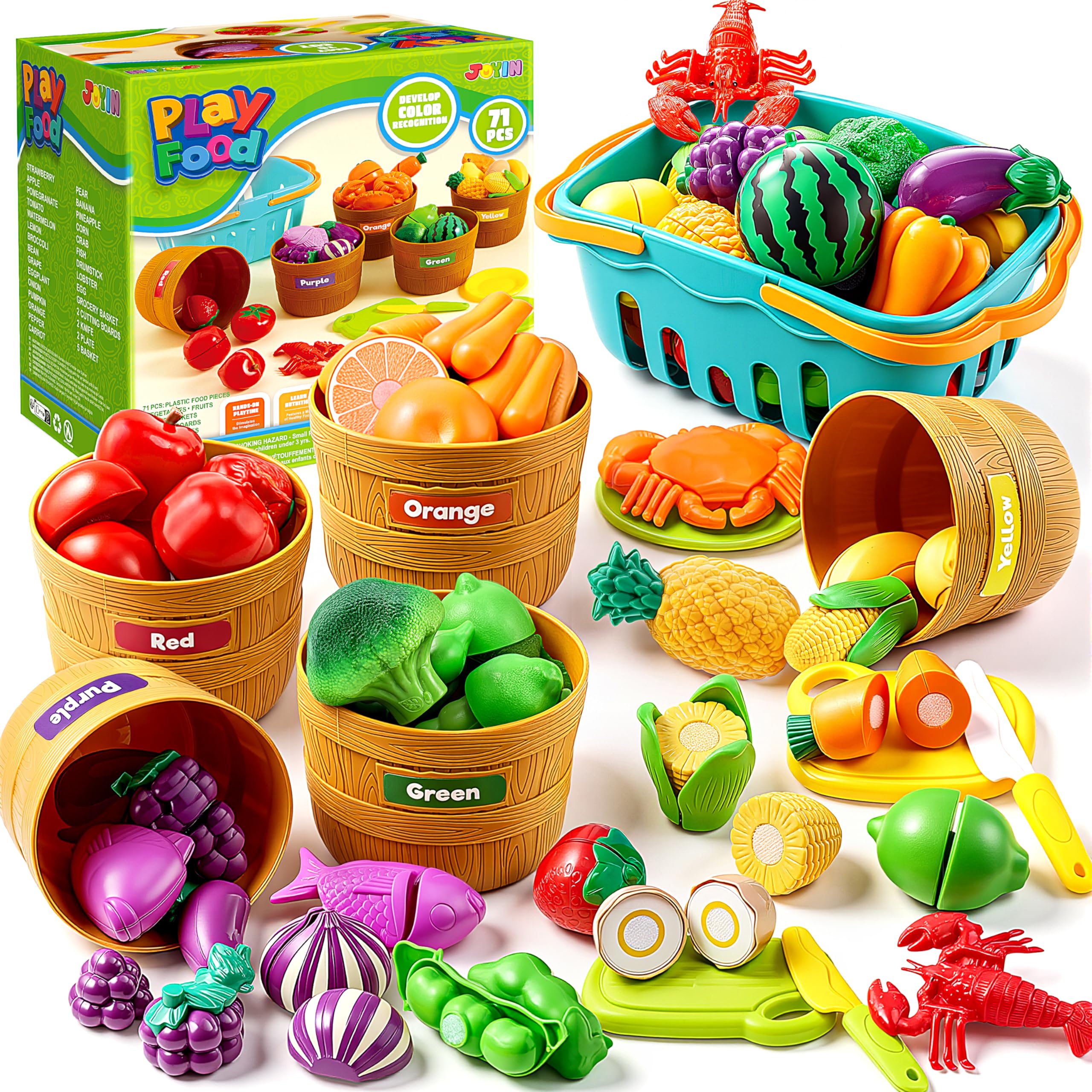 JOYIN Toddler Play Food Set with Cutting Fun
