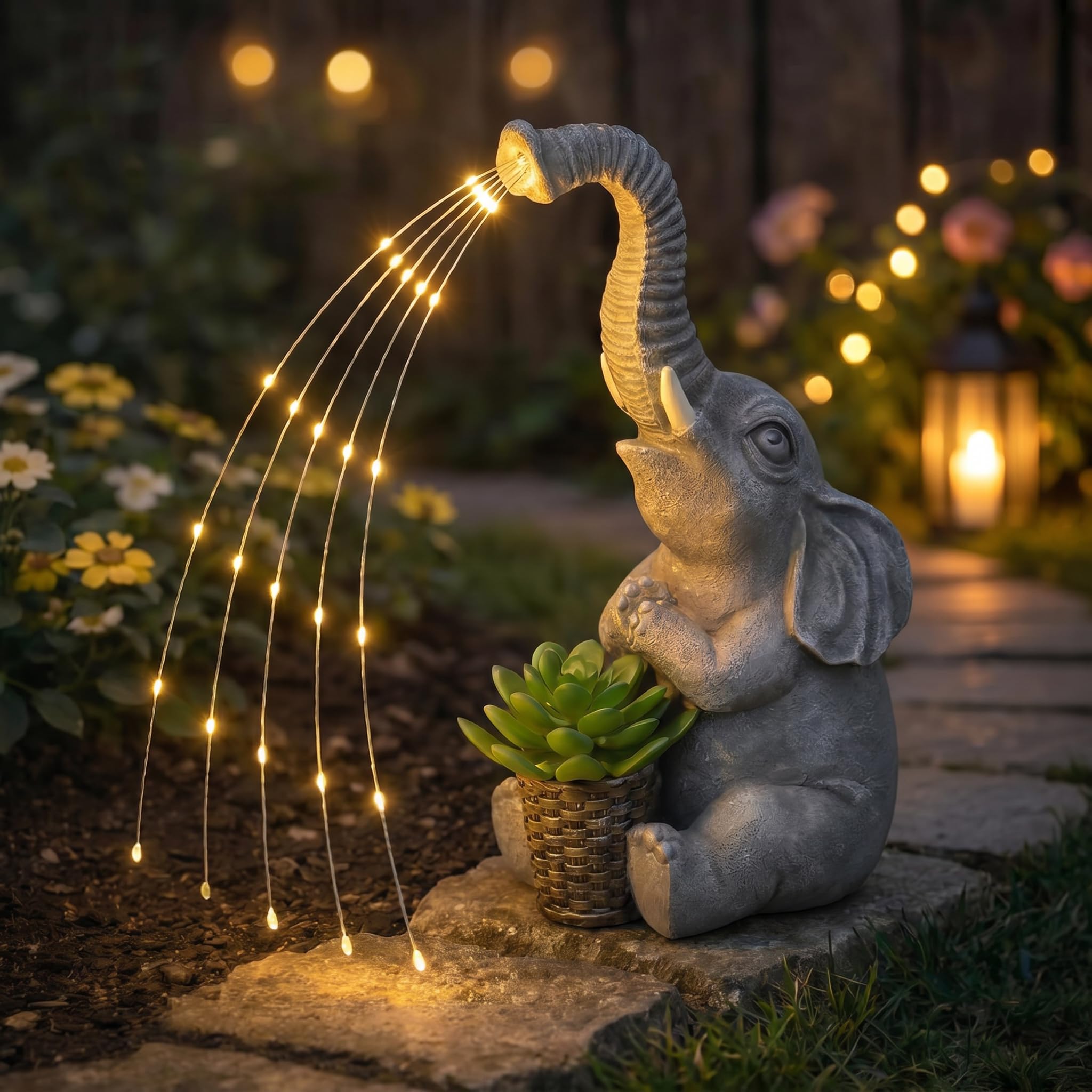 Solar Elephant Statue Light: 44% Off with Code E4ABM4O4