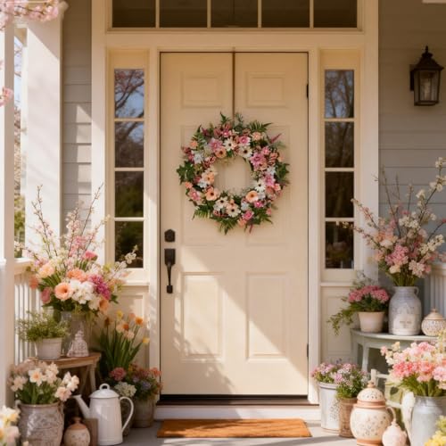 60% Off TEMPUS Spring Daisy Wreath – 22 Inch Decor - Image 7