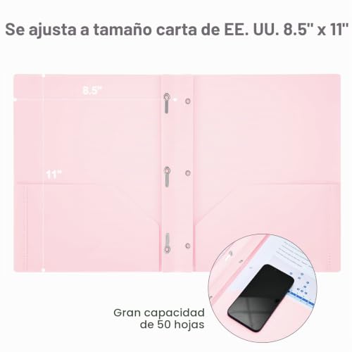50% Off: 6-Pack Pastel Plastic 2-Pocket Folders - Image 3