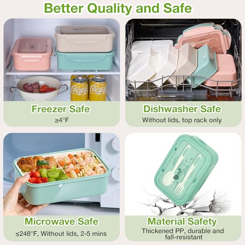 22% Off 3-Pack Bento Lunch Boxes for Adults & Kids - Image 7