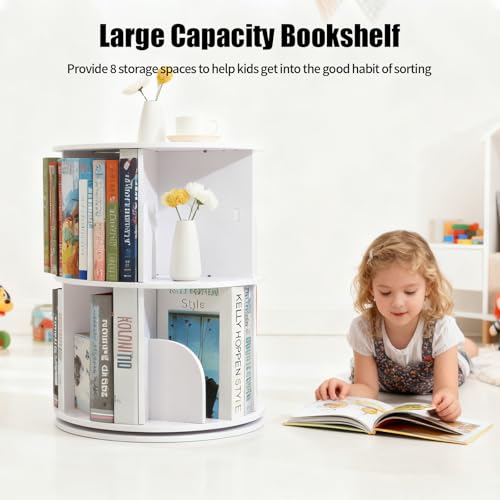50% Off 2-Tier Rotating Bookshelf Organizer for Home Office - Image 4