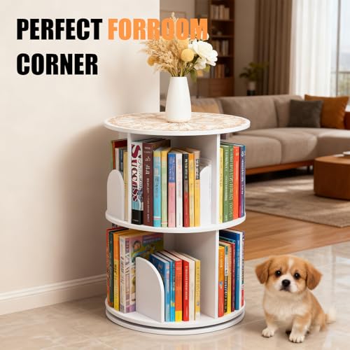 50% Off 2-Tier Rotating Bookshelf Organizer for Home Office - Image 7