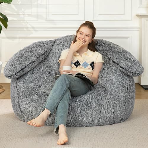 21% Off Achicsofar Plush Rabbit Bean Bag Chair - Soft & Cozy - Image 2