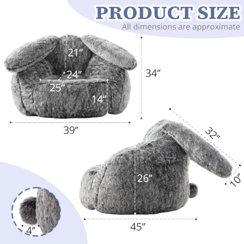 21% Off Achicsofar Plush Rabbit Bean Bag Chair - Soft & Cozy - Image 3