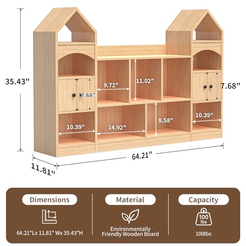 16% Off Kids Castle Bookshelf with 11 Storage Cubbies - Image 3