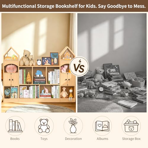 16% Off Kids Castle Bookshelf with 11 Storage Cubbies - Image 5