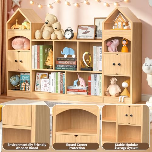 16% Off Kids Castle Bookshelf with 11 Storage Cubbies - Image 7
