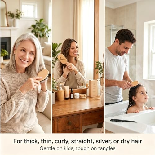 URTHEONE Boar Bristle Hair Brush Set under $20 - Image 4