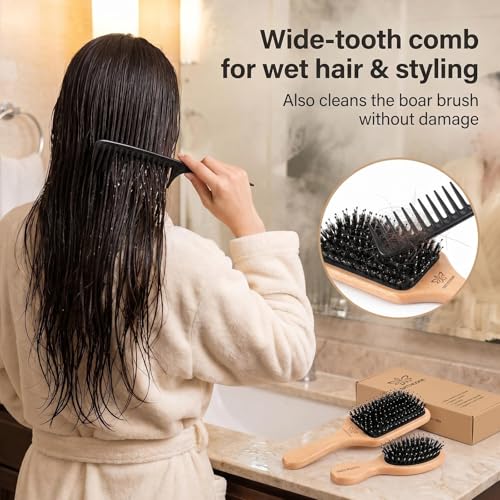URTHEONE Boar Bristle Hair Brush Set under $20 - Image 7