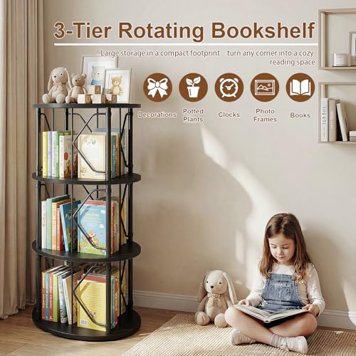 20% Off 3-Tier Rotating Bookshelf for Small Spaces - Image 4