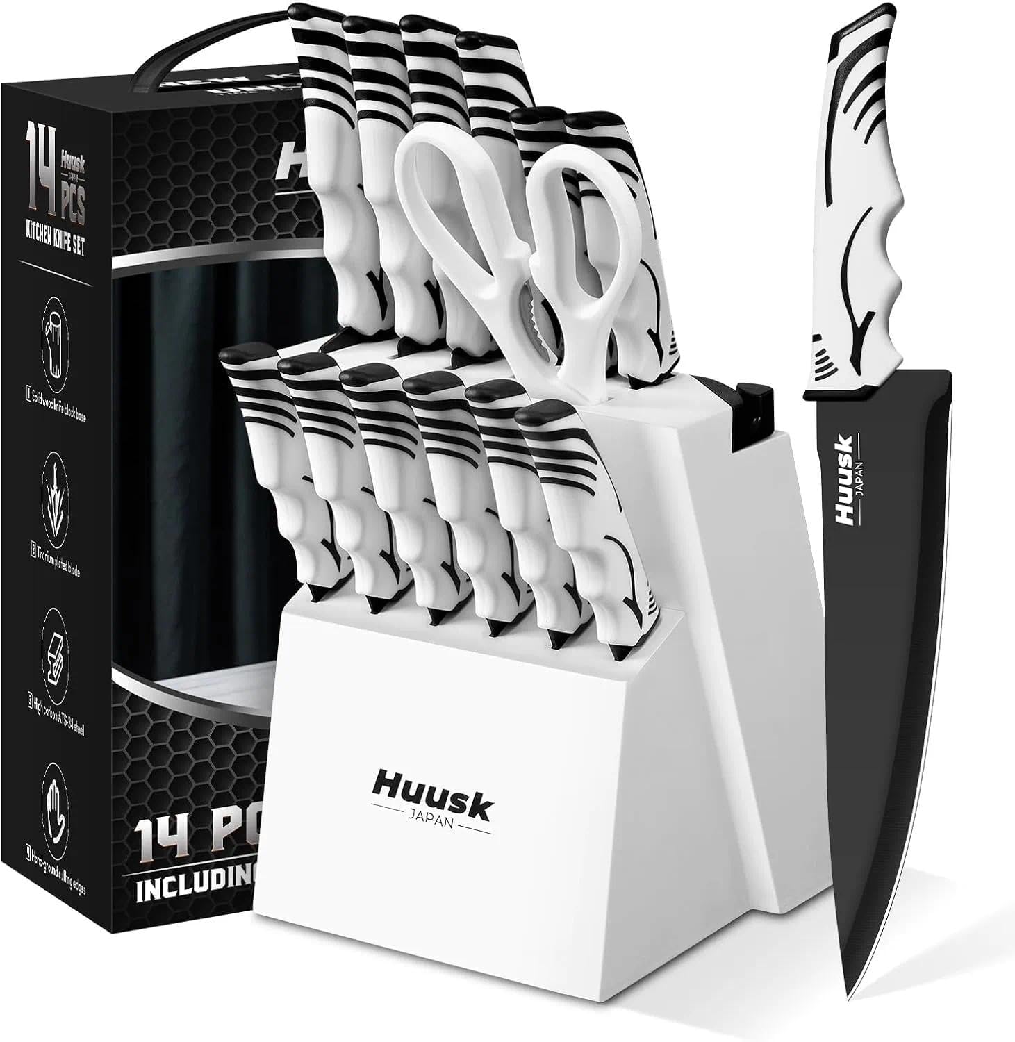 50% Off Huusk Knife Block Set with Sharpener - $97.44