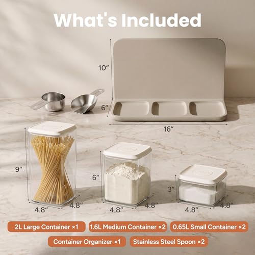 27% Off SMIRLY 8-Piece Airtight Food Storage Set with Canister Organizer - Image 3