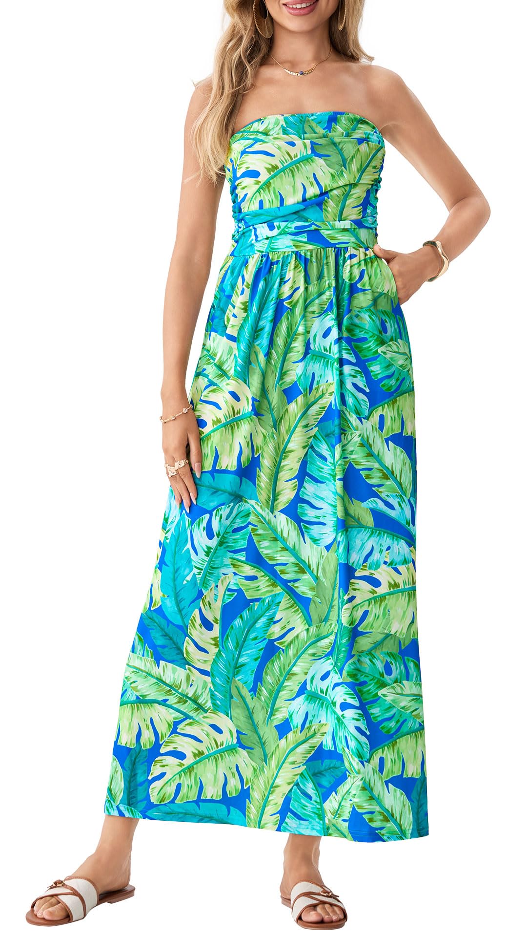 65% Off Women's Strapless Maxi Dress – Summer Boho Style - Image 1
