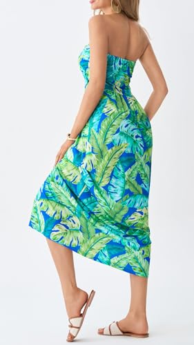 65% Off Floral Strapless Maxi Dress with Pockets - Image 6