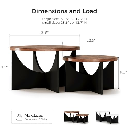 38% Off LIKIMIO Nesting Coffee Tables Set of 2 - Image 3