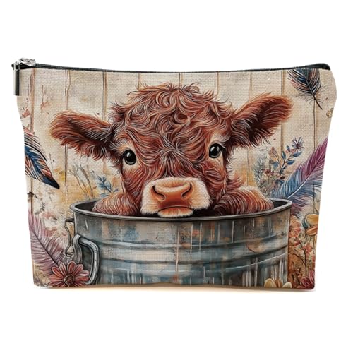 50% Off BQXH Cow Floral Makeup Bag – Country Gift Idea - Image 2